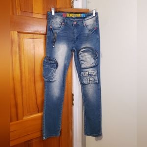 Demolition Kids Distressed Pocket Jeans